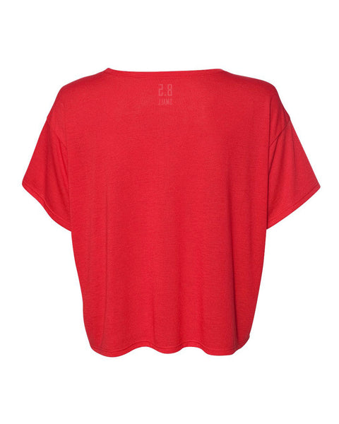 Red Barbell Circle Boxy Tee